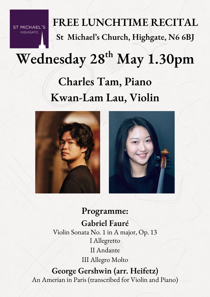 Charles Tam performance at St Michael’s Church, Highgate